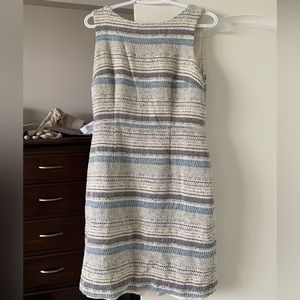 Ann Taylor Grey/Sky Blue Tweed Dress
